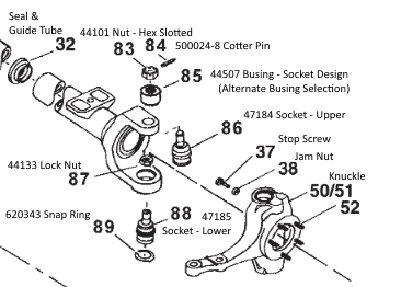 Dana 60 Exploded Diagram illustration, parts lists - Ford Truck