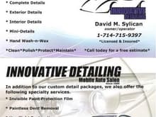 Innovative Detailing Post Card of Services
