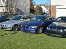 My 4 cars as of January 2017.  '09 335i (E93), '07 328i(E90), '99 528iT(E39), '08 535iXT(E61).  The E39 has since been replaced with another E93.