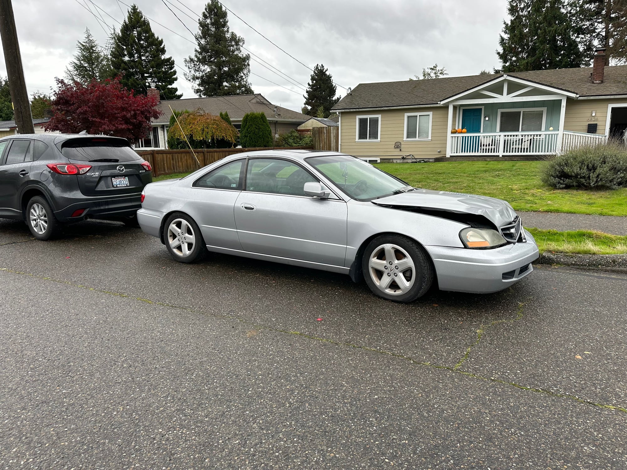 2003 Acura CL - FS: Totaled CLS6 with front end damage - Used - VIN 19UYA41643A006877 - 170,000 Miles - 6 cyl - 2WD - Manual - Coupe - Silver - Tacoma, WA 98406, United States