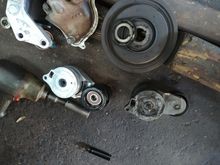 Ended up having to do the Serpentine belt tensioner as well since it was on its way out .