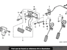 #3 is the brake switch, #4 is the pad the brake switch touches when the pedal is released.