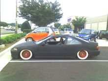 my old daily 94 civic ex automatic .red steelies 14&quot;white walls and air ride.