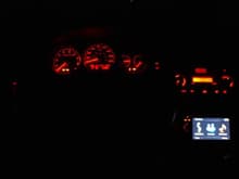 Red LEDs with my old Pioneer AVIC-F90BT in Uncald4s din kit.