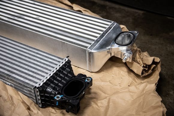 The PRL front mount intercooler is not lacking in quality either! With it's larger core and billet end tanks this upgrade is one that's hard to say no to! 
