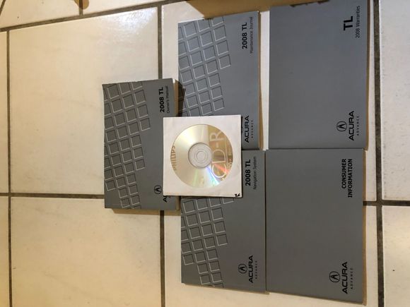 OEM Acura TL 2008 Full Owners Manual Set with CD version of Maintenance Manual 