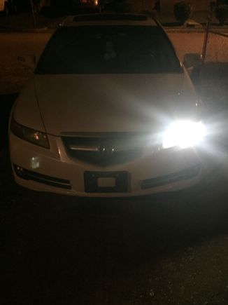 This is a picture with the headlights on the "High Beam" setting.