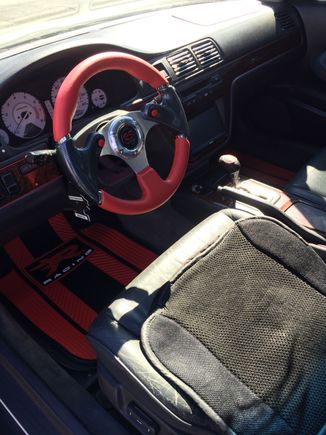 Changed stock steering wheel and changed shifter from the burlwood to Acura red logo one put type r floor mats just wanted to change up