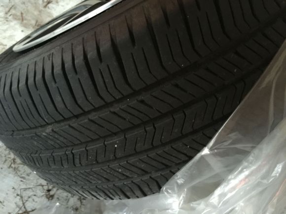 Tread depth....approx 3500 miles on all tires