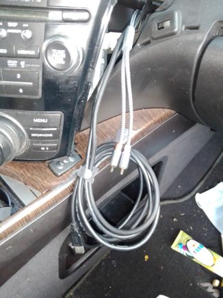 Here is the wires from the aux, HDMI, and USB.