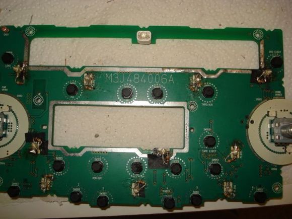 Easy LED placement for radio controls. This configuration uses the stock light reflection array which with the LEDs didn't spread the light quite as evenly as with stock bulbs.