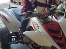 My son on the raptor 660