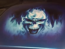 Skull graphics, air brushed to blend