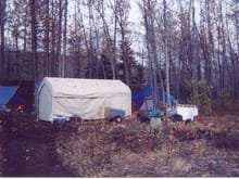 This was home for a month. Moose camp 2004. We got 2 bulls this year, not bad from a new camp. Saw lots of sheep but no full curls too.