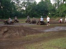 This is my back yard at our 4th of July party. The boys already had a MX track there but we took it over with the quads.                                                                                