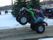 My younger brother Alex pulling some wheeleys(I can still get em higher and farther)                                                                                                                    