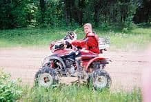 My son, Dustin, age 14, ready to rip the Iron River trails and try to keep up with Dad !!                                                                                                               