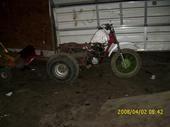 My atc 185s 3 wheeler with a dirt bike fornt end.