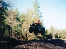 MY dad airing the foreman with the 28 inch 589's. The weird thing is it turns easier and lands softer with them.