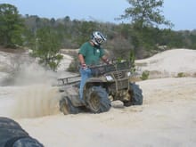 Playing in some sand on a buddy's Prairie.                                                                                                                                                              