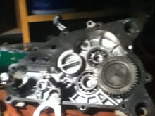 inside with output shaft and fork