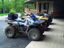 My Sportsman and a couple of buddies quads. A Rubi and a Rincon.                                                                                                                                        