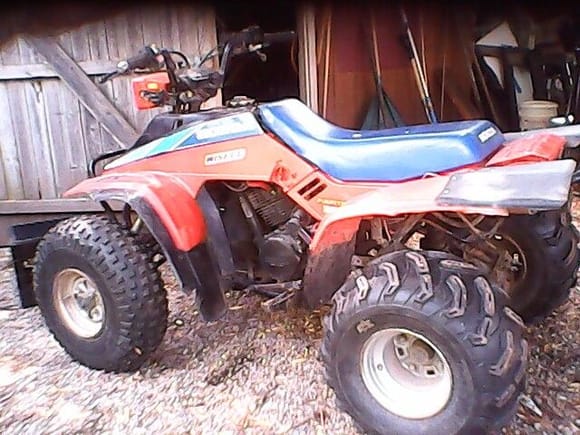 Our first quad in 86. Still own one Honda trx200sx. Good vehicle to share with friends!