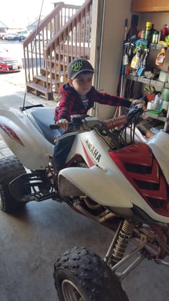 My son on the raptor 660