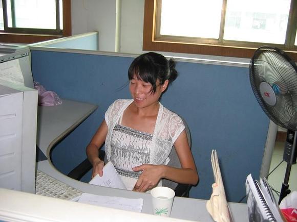 This is Cookie, she was my interpreter while I was in China. She is at here desk in the sales office.