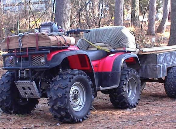  Ready to go build deer stands with the quad and trailer!                                                                                                                                               