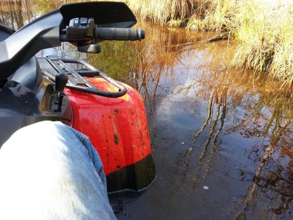 heading into a deep water hole