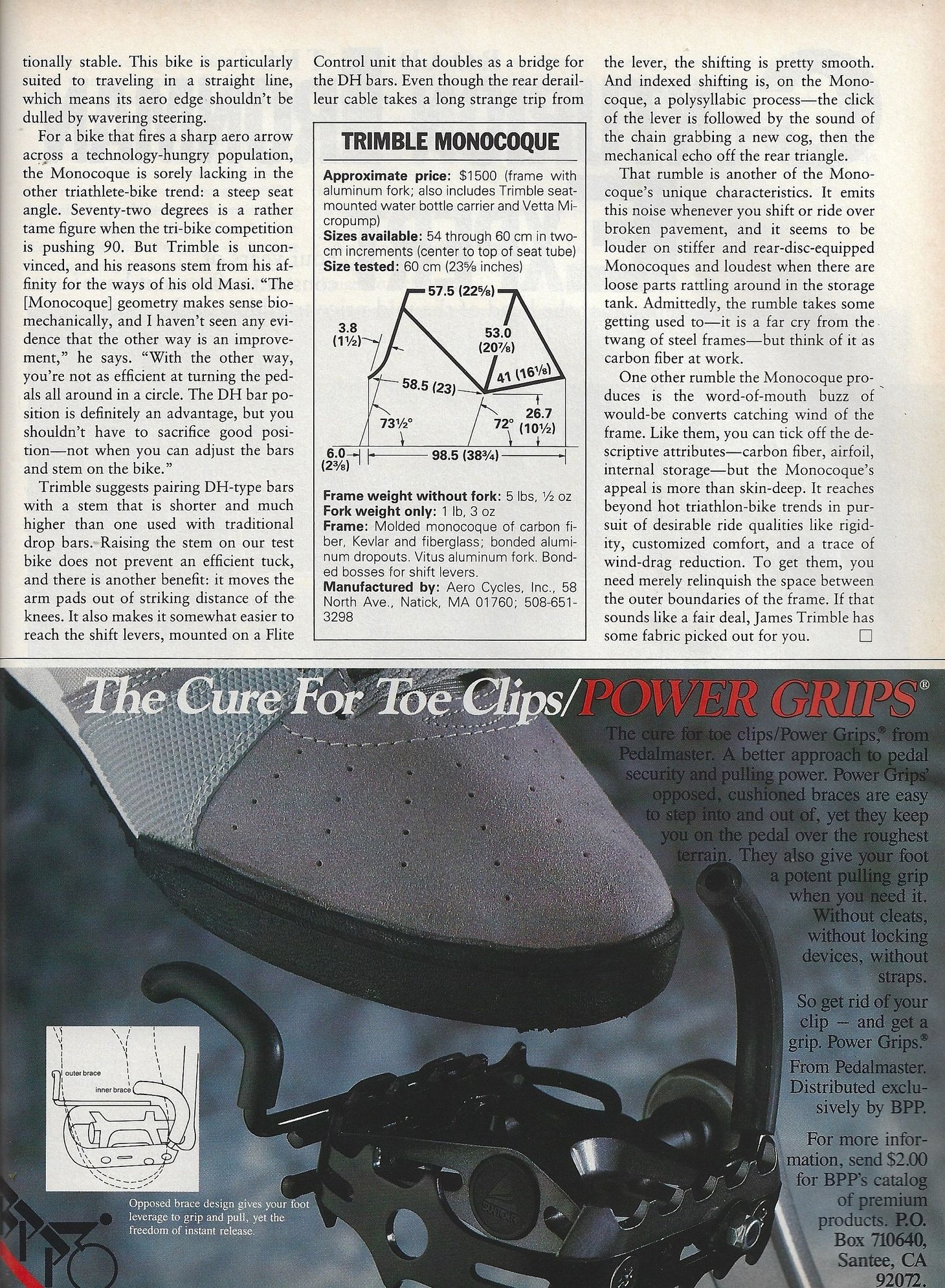 Road Test/Bike Review (1989) TRIMBLE Monocoque (tri) Bike Forums