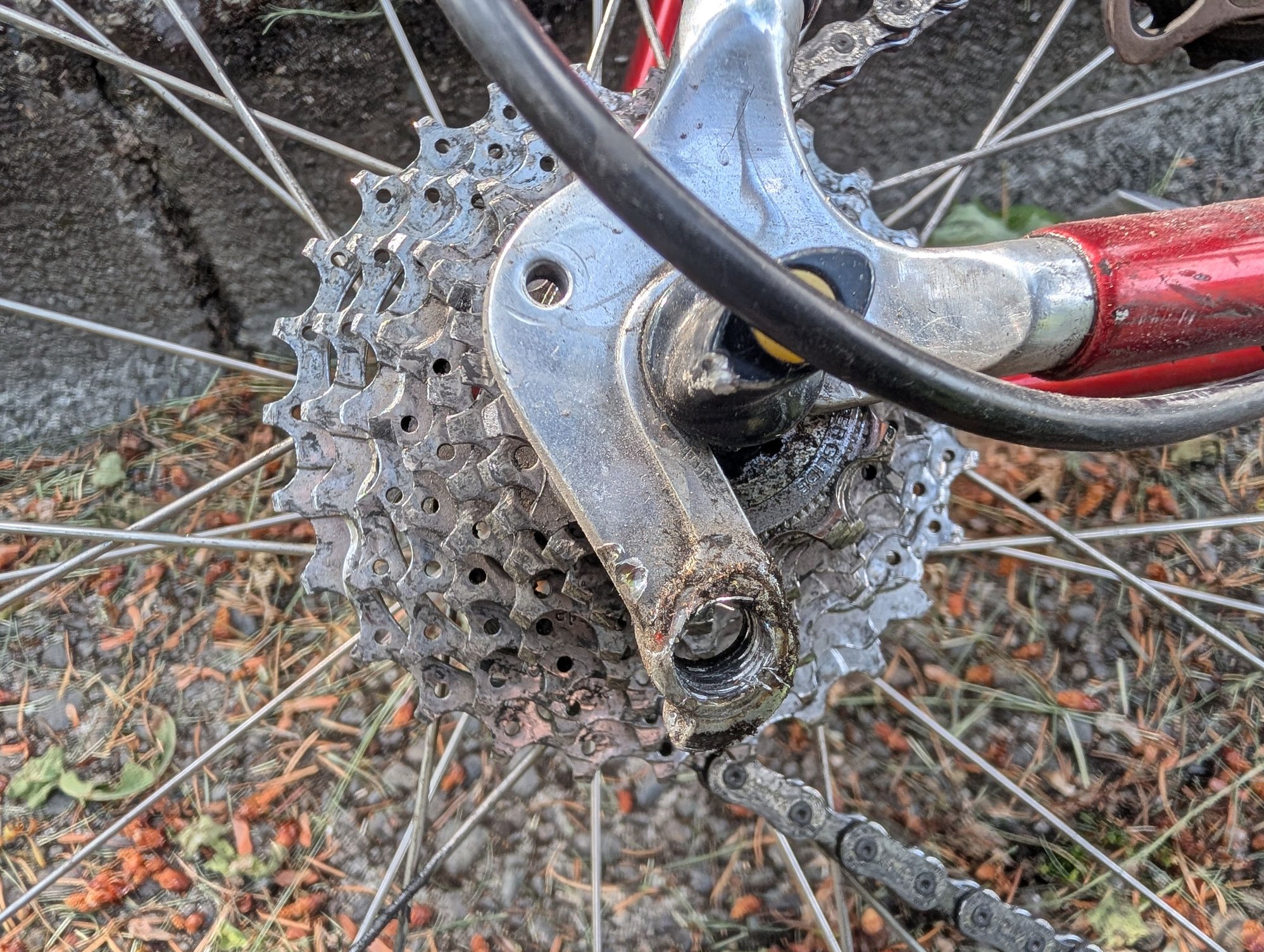 hanger bent & threads stripped