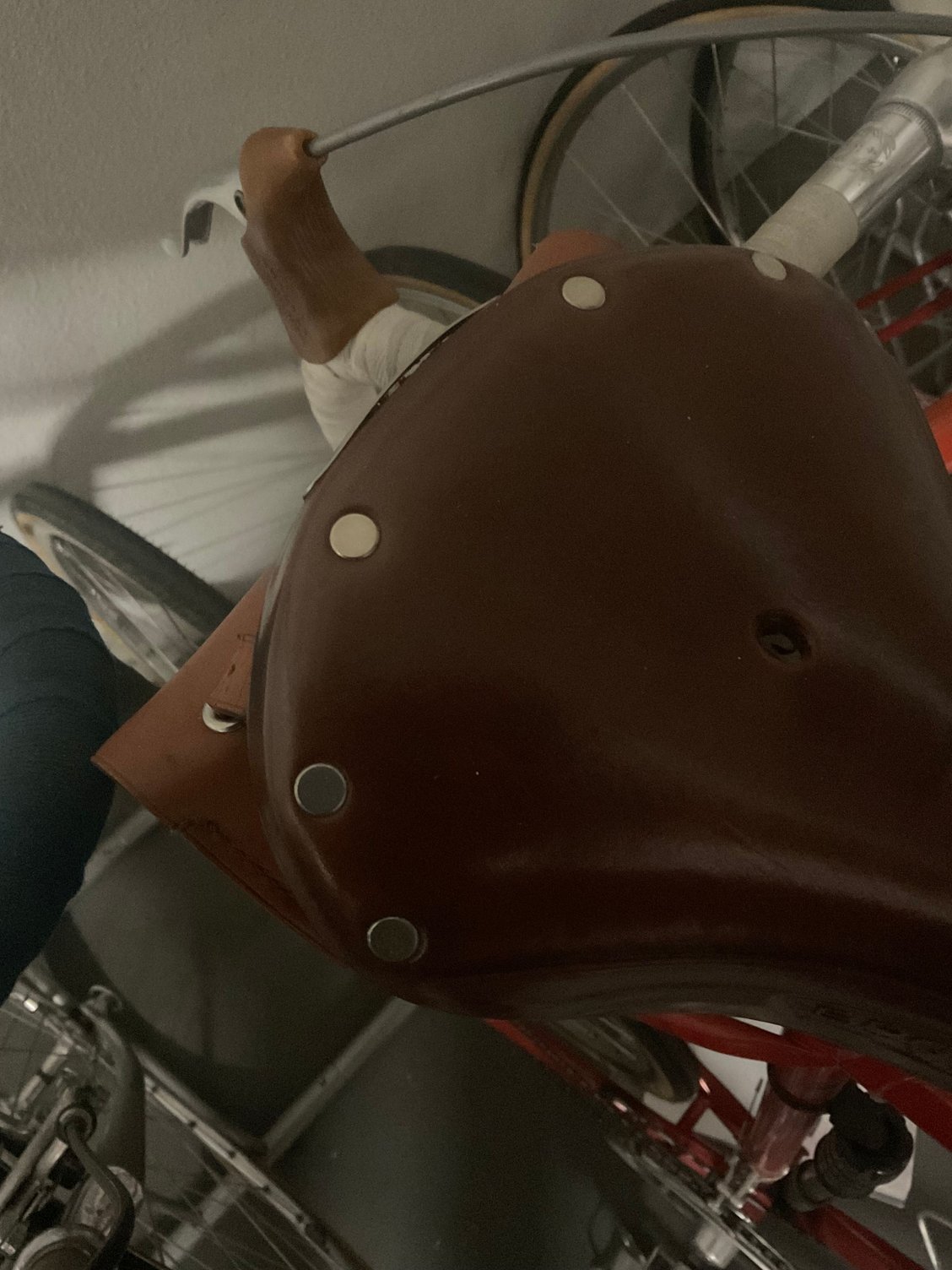 I noticed that as well when I got it. I still like the copper ones from the earlier saddles . My friend bout a Team Professional a few years ago that still came with the large hammered copper rivets. He said when he ordered it that the standard Professional was not available on the web site.