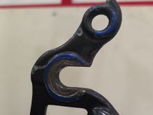 The original blue paint, apparently in metallic finish.