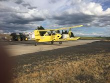 Crop duster taking off 