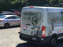 At the animal rescue and petting farm (down th hill from home) many kids groups visit.  YMCA mini-buses regularly, etc  Glad to see this one today.
