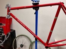 After polishing and re-decal, looks fairly decent. This color is Opaque Red, which I think was introduced in 1974 ...