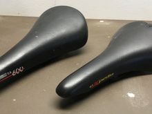 ‘98 San Marco SA600 with Pirelli branded rail mounts. ‘95 Selle Italia Expedia.