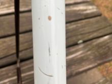 A few tan paint splatters but nothing too intrusive. I think I can remove those spots.