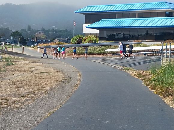 The crew heading out to choppy waters.