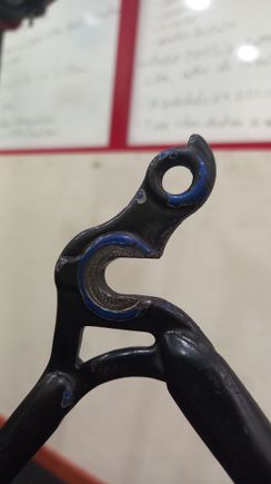 The original blue paint, apparently in metallic finish.