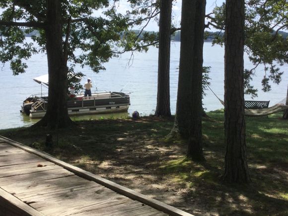 There’s some really good fishing where the pontoon is anchored. The main channel in the lake flows not too far from there. I’ve caught a lot of fish off the point.