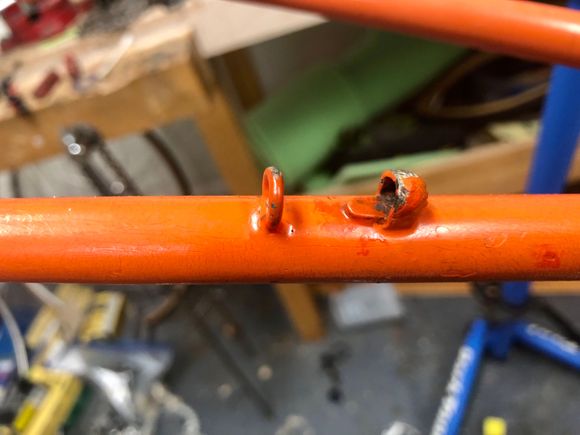 Bit different treatment on the rear derailleur cable stop...