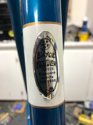 Bike shop sticker, which of course will remain...