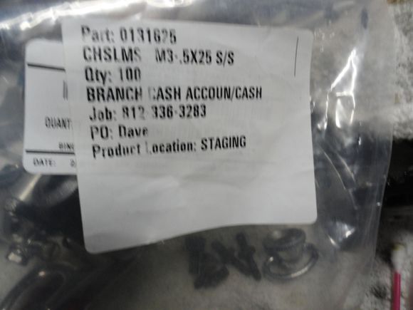 I source these bolts from Fastenal by the bag of 100.  Using two per bike they don't really last that long, but if someone needs a couple they need to PM me.   