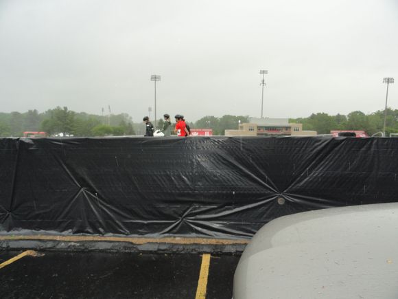 One of the teams entering the facility.