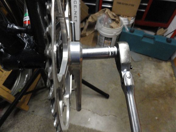 Only a few turns and the arm is secure and ready for  the FD install.   I had this right arm that I bought from e-bay about a year ago, but it is an orphan.  I am now looking for a rider quality left arm to complete the set.