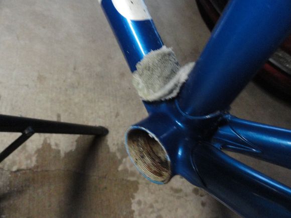 The "Patch" applied to the area where the Loto is trying to quit rusting.  I can't tell what caused the damage, but I suspect it was likely done with a Brian wind trainer clamp.  