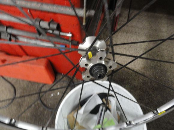 This rather expensive bent rim on a wheel.  I think the spokes from this rear hub are sought after by those who need them.